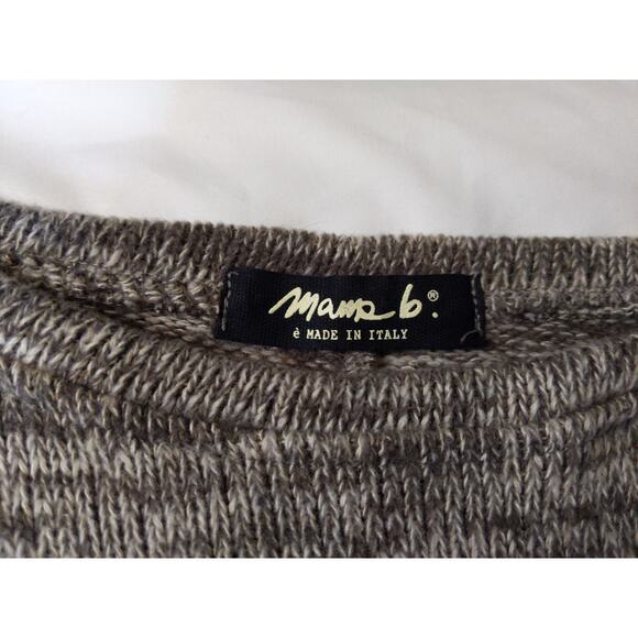 MAMA B Italian Brown Textured Knit Sweater Size S Women Oversized Cozy Lagenlook - Picture 5 of 9